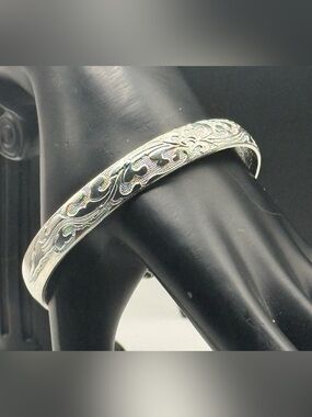 999 Silver Cuff Bracelet Fu Character Chinese Good Fortune Blessings Happiness